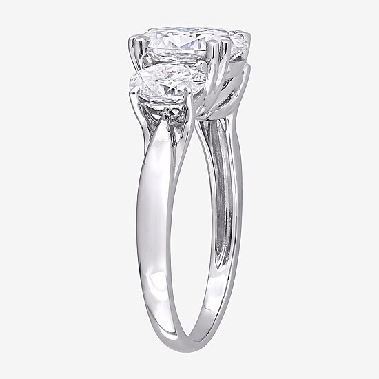 Womens 3 CT. T.W. Lab Created White Moissanite 10K Gold 3-Stone Engagement Ring