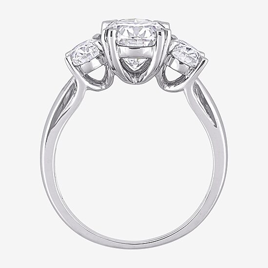 Womens 3 CT. T.W. Lab Created White Moissanite 10K Gold 3-Stone Engagement Ring