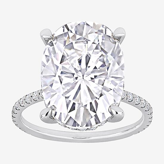 Womens 8 Ct.T.W. Lab Created White Moissanite 10K Gold Engagement Ring