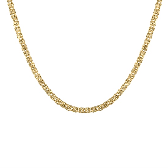 Unisex Adult 10K Gold 20 Inch Byzantine Chain Necklace
