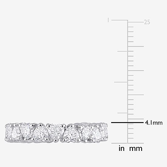 Womens 4MM 3 3/8 Ct. T.W. Lab Created White Moissanite Sterling Silver Heart Eternity Wedding Band