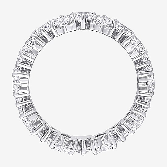 Womens 4MM 3 3/8 Ct. T.W. Lab Created White Moissanite Sterling Silver Heart Eternity Wedding Band