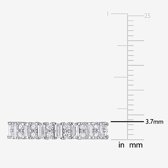 Womens 3.5MM 1 1/2 CT. T.W. Lab Created White Moissanite Sterling Silver Eternity Wedding Band