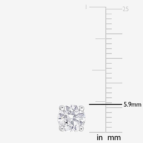 1 3/8 CT. T.W. Lab Created White Moissanite Sterling Silver 6mm Stud Earrings