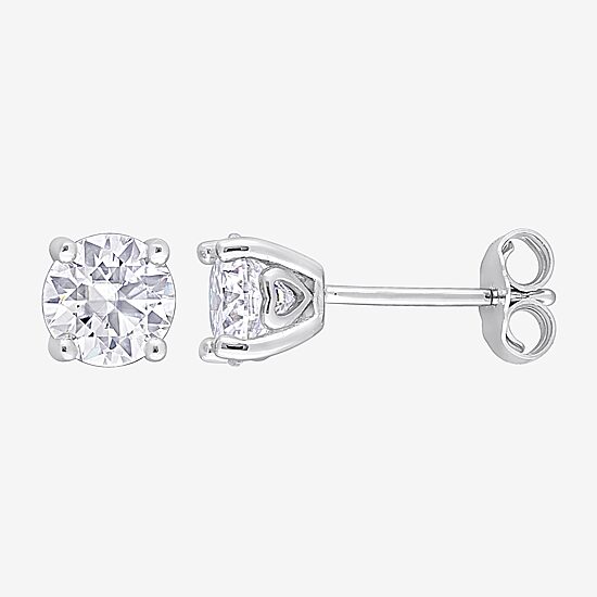 1 3/8 CT. T.W. Lab Created White Moissanite Sterling Silver 6mm Stud Earrings