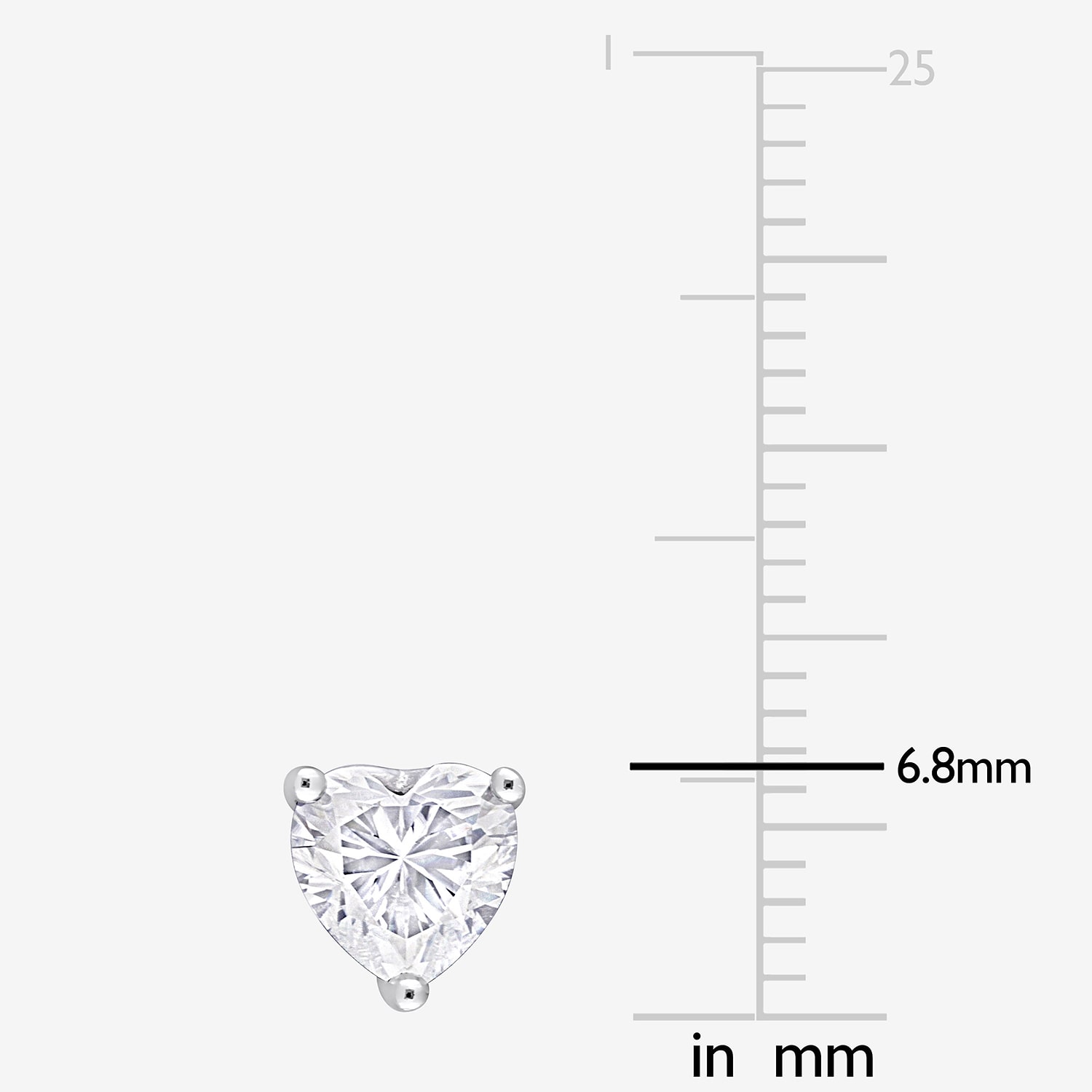 1 1/2 CT. T.W. Lab Created White Moissanite Sterling Silver 6.8mm Stud Earrings