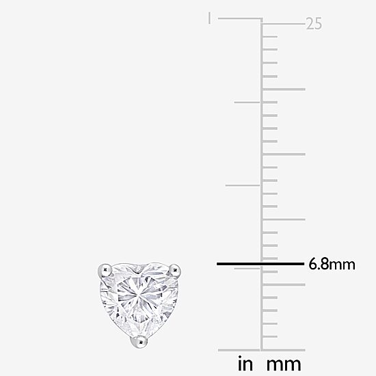 1 1/2 CT. T.W. Lab Created White Moissanite Sterling Silver 6.8mm Stud Earrings