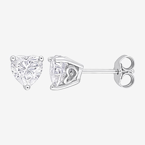 1 1/2 CT. T.W. Lab Created White Moissanite Sterling Silver 6.8mm Stud Earrings