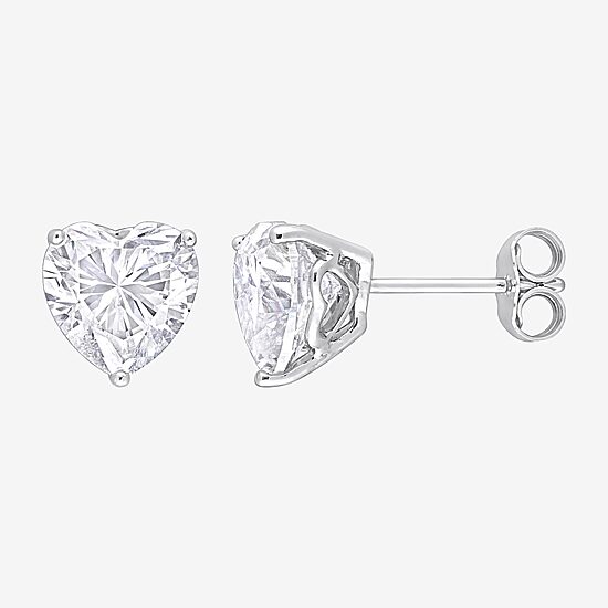 4 CT. T.W. Lab Created White Moissanite Sterling Silver 8.5mm Stud Earrings