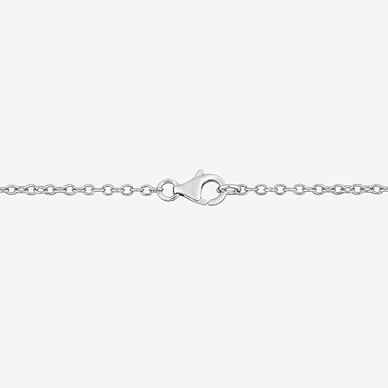 Womens White Moissanite Sterling Silver 17 Inch Tennis Necklace