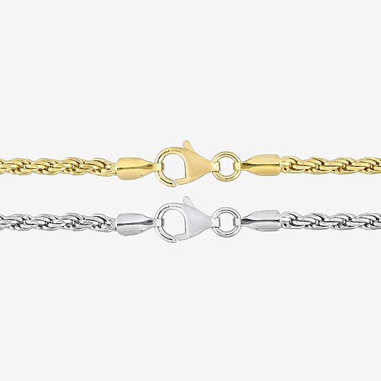 Womens 18K Two Tone Gold Over Silver 18 Inch Rope Chain Necklace
