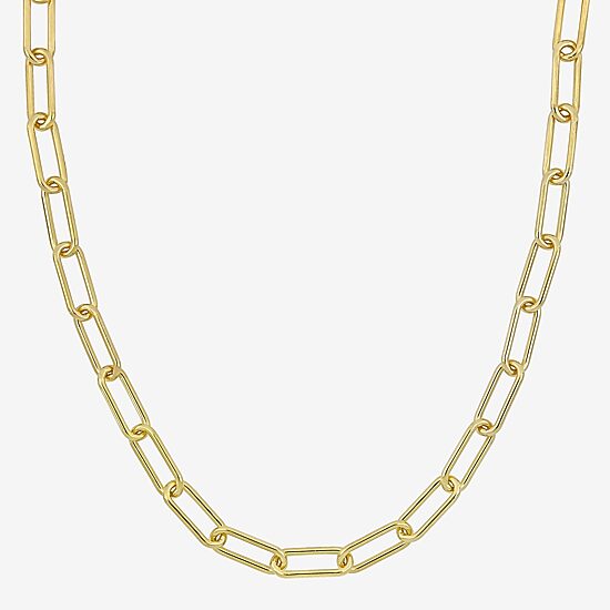 Womens 18K Gold Over Silver 20 Inch Link Necklace