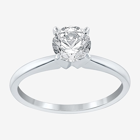 (F / VS2) Womens 1 CT. Lab-Grown White Diamond 14K Gold Round Solitaire Engagement Ring