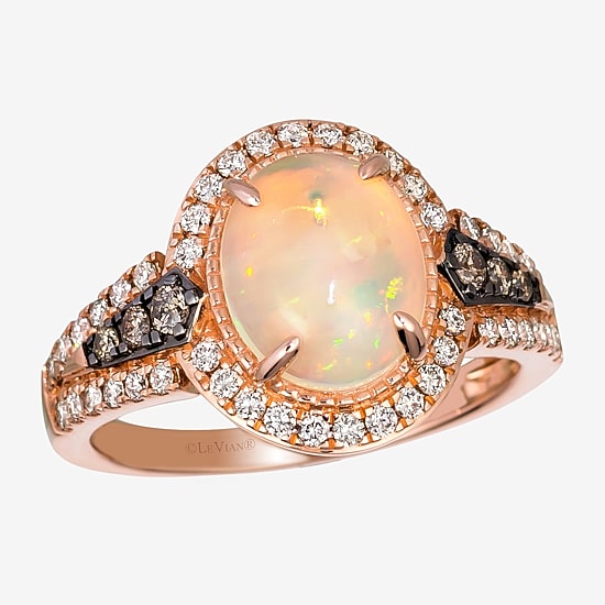 Le Vian® Ring featuring 1 1/5 CT. Neopolitan Opal™ 1/10 CT. Chocolate Diamonds® 1/3 CT. Nude Diamonds™ set in 14K Strawberry Gold®