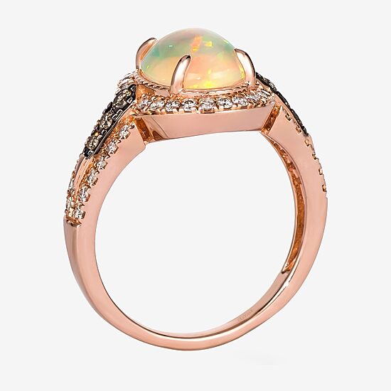Le Vian® Ring featuring 1 1/5 CT. Neopolitan Opal™ 1/10 CT. Chocolate Diamonds® 1/3 CT. Nude Diamonds™ set in 14K Strawberry Gold®