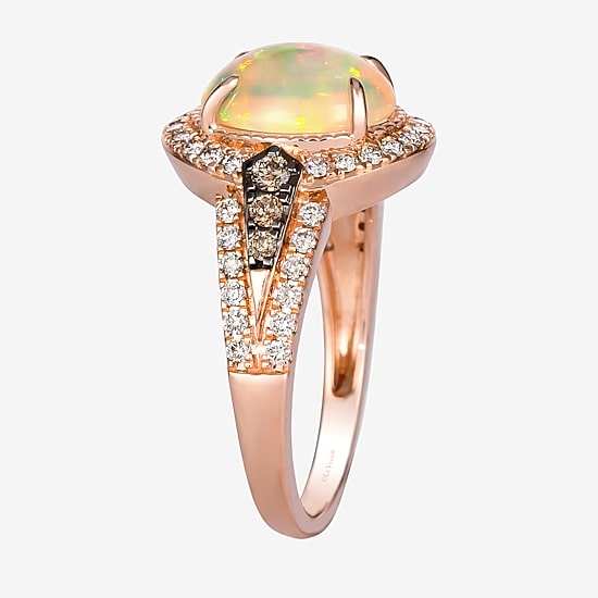 Le Vian® Ring featuring 1 1/5 CT. Neopolitan Opal™ 1/10 CT. Chocolate Diamonds® 1/3 CT. Nude Diamonds™ set in 14K Strawberry Gold®