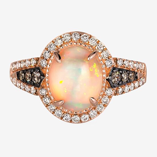 Le Vian® Ring featuring 1 1/5 CT. Neopolitan Opal™ 1/10 CT. Chocolate Diamonds® 1/3 CT. Nude Diamonds™ set in 14K Strawberry Gold®