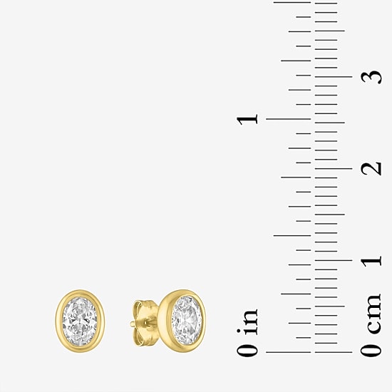 Diamond Addiction (G-H / Si2-I1) 1 CT. T.W. Lab Grown White Diamond 14K Gold 8mm Oval Stud Earrings