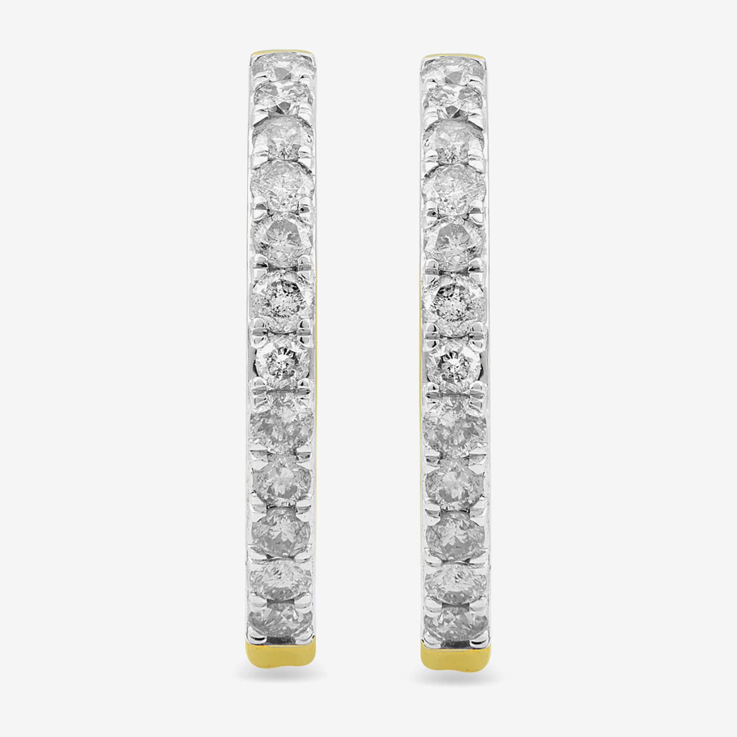 1 CT. T.W. Natural White Diamond 10K or 14K White, Yellow, or Rose Gold 22.5mm Hoop Earrings