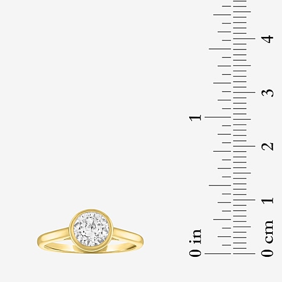 Diamond Addiction (G-H / Si2-I1) Womens 1 CT. T.W. Lab Grown White Diamond 14K Gold Round Solitaire Cocktail Ring