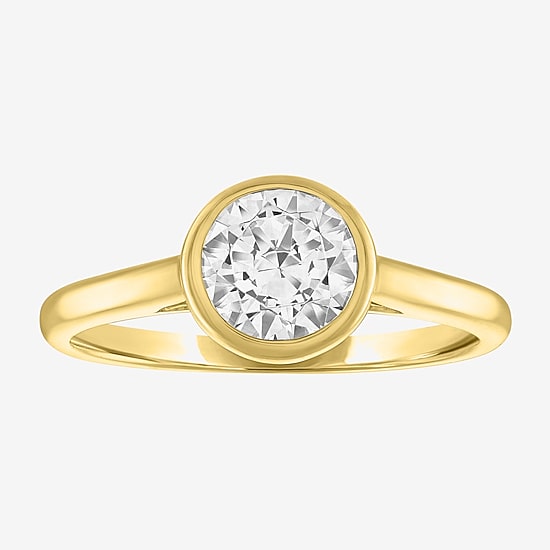 Diamond Addiction (G-H / Si2-I1) Womens 1 CT. T.W. Lab Grown White Diamond 14K Gold Round Solitaire Cocktail Ring