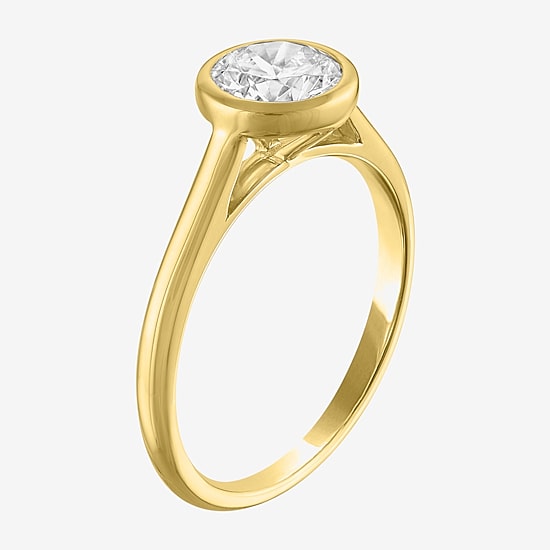 Diamond Addiction (G-H / Si2-I1) Womens 1 CT. T.W. Lab Grown White Diamond 14K Gold Round Solitaire Cocktail Ring