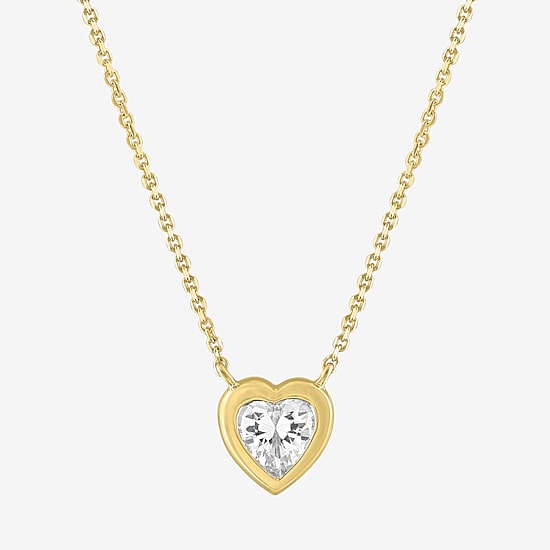 Diamond Addiction (G-H / Si2-I1) Womens 1/2 CT. T.W. Lab Grown White Diamond 10K Gold Heart 18 Inch Pendant Necklace
