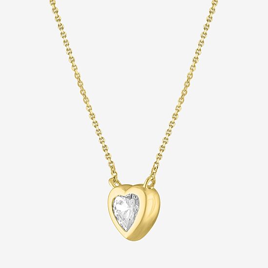 Diamond Addiction (G-H / Si2-I1) Womens 1/2 CT. T.W. Lab Grown White Diamond 10K Gold Heart 18 Inch Pendant Necklace