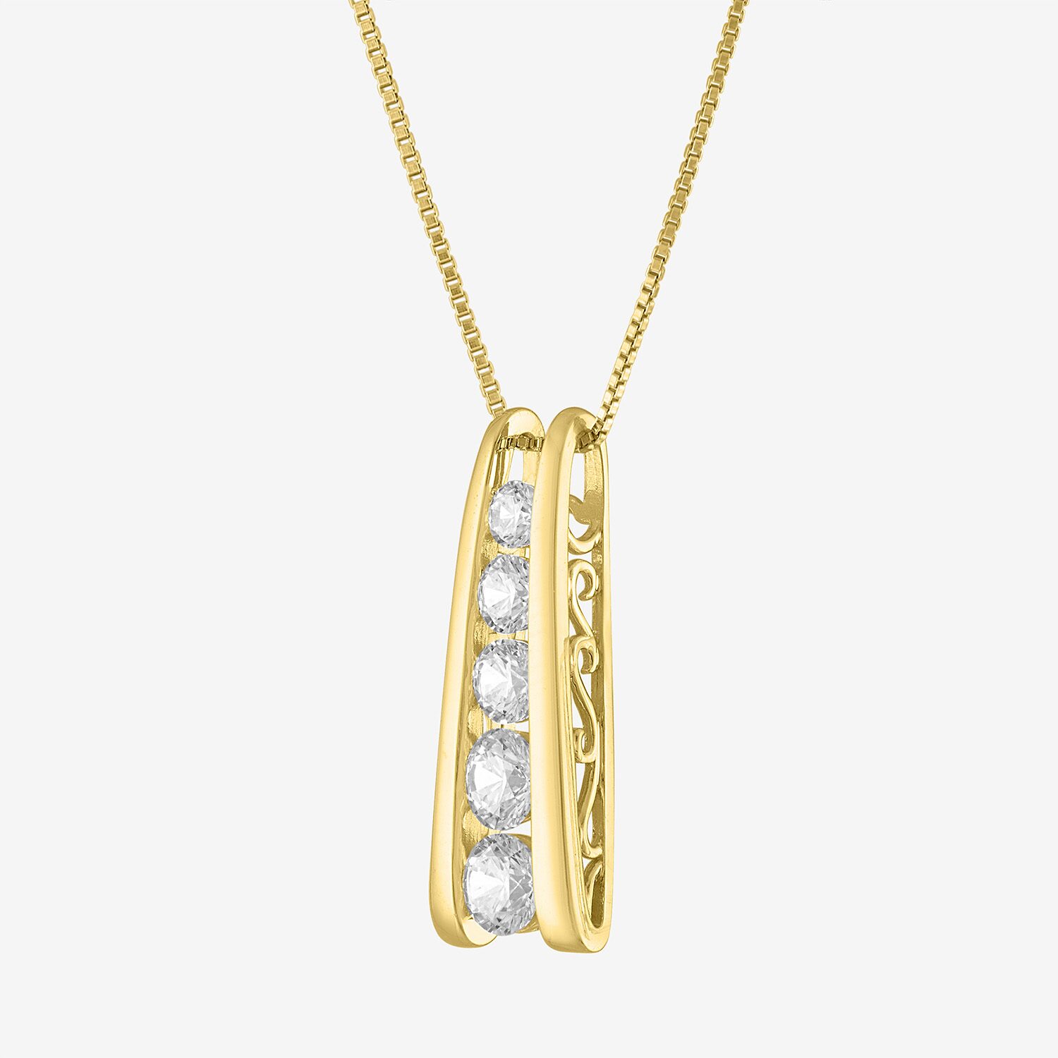 (G-H / SI2-I1) Womens 1 CT.T.W. Lab-Grown Diamond 10K White or Yellow Gold Pendant Necklace