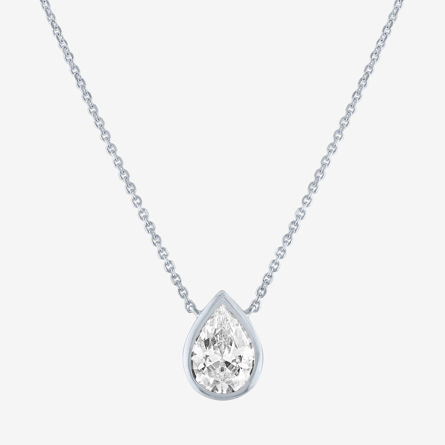 Diamond Addiction (G-H / Si2-I1) Womens 1 CT. T.W. Lab Grown White 14K Gold Pear 18 Inch Pendant Necklace