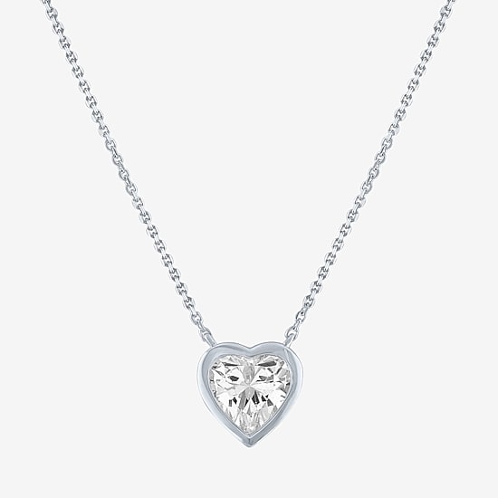 Diamond Addiction (G-H / Si2-I1) Womens 1 CT. T.W. Lab Grown White Diamond 14K Gold Heart 18 Inch Pendant Necklace
