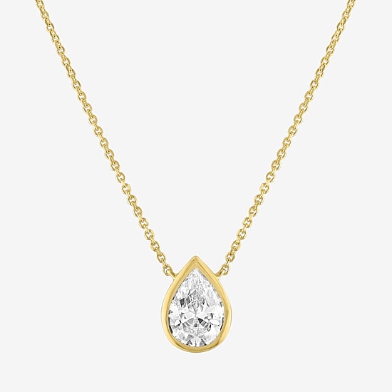 Diamond Addiction (G-H / Si2-I1) Womens 1 CT. T.W. Lab Grown White Diamond 14K Gold Pear 18 Inch Pendant Necklace