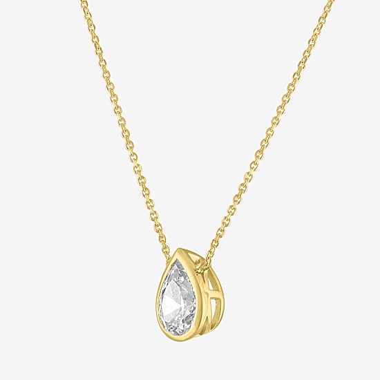 Diamond Addiction (G-H / Si2-I1) Womens 1 CT. T.W. Lab Grown White Diamond 14K Gold Pear 18 Inch Pendant Necklace