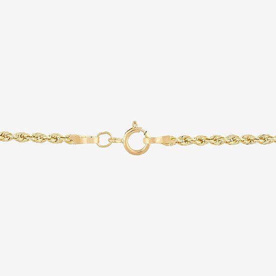 Womens 14K Gold Hollow Cross 7 Inch Link Bracelet