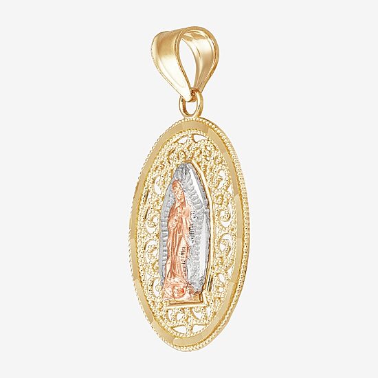 Our Lady Of Guadalupe / Nuestra Senora De Guadalupe Womens 14K Gold Oval Pendant