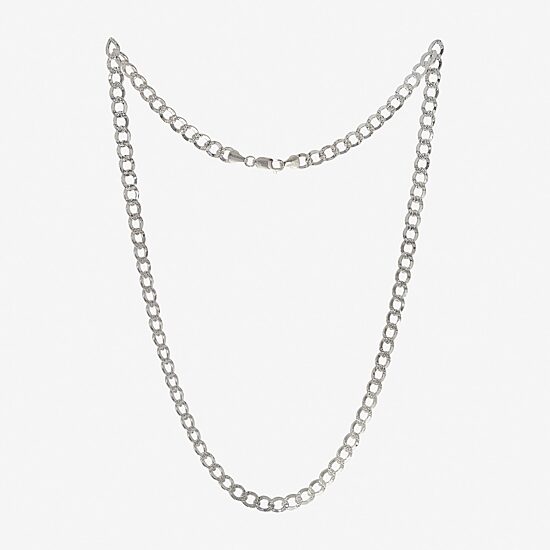Made in Italy Mens Sterling Silver 24 Inch Curb Chain Necklace