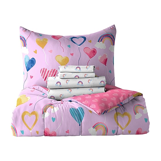 Dream Factory Balloon Hearts Lightweight Comforter Set