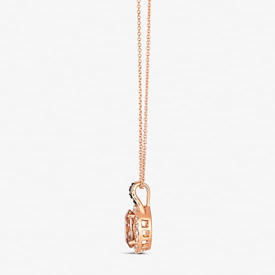 Le Vian® Pendant featuring 1 1/3 CT. Peach Morganite™ 1/20 CT. Chocolate Diamonds® 1/4 CT. Nude Diamonds™ set in 14K Strawberry Gold®
