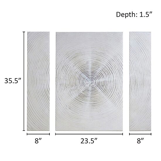 INK+IVY Silver Canvas 3-pc. Wall Art Set
