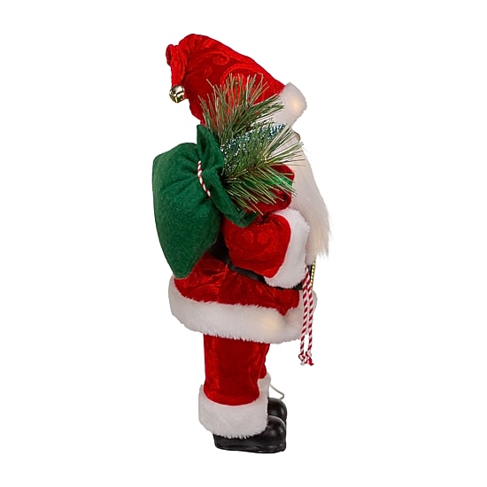 Kurt Adler 12in Battery-Operated Led Lighted Christmas Santa Figurine