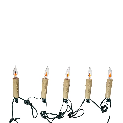Kurt Adler Ul 7-Light Flicker Flame Candle String Lights, One Size, White