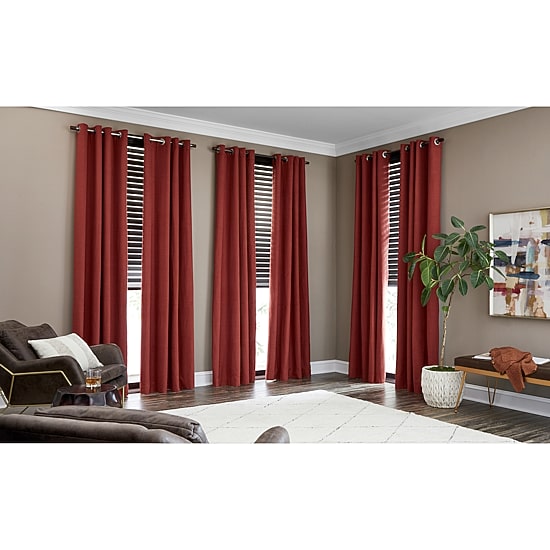 Fieldcrest Heritage Davina Solid Grommet Top Energy Saving 100% Blackout Single Curtain Panel