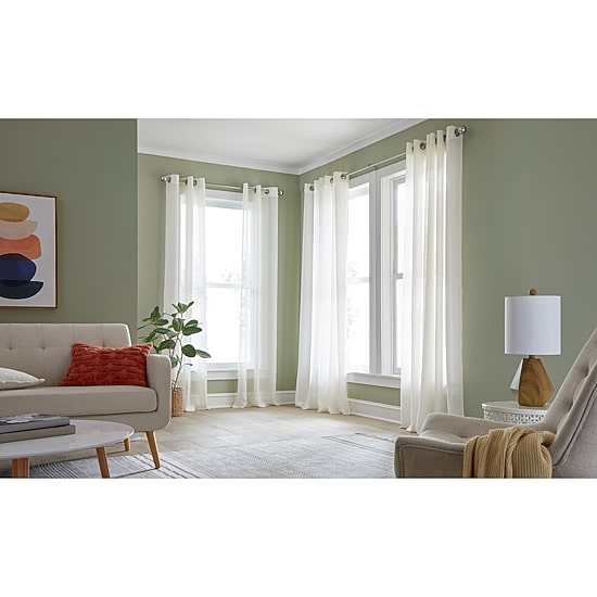 Home Expressions Remy Solid Grommet Top Sheer Single Curtain Panel