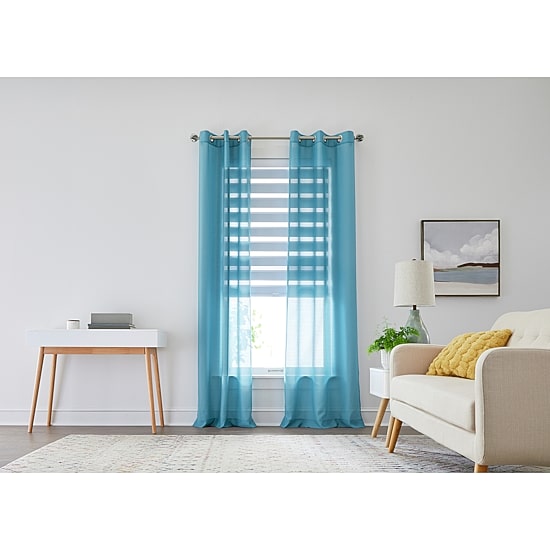 Home Expressions Remy Solid Grommet Top Sheer Single Curtain Panel