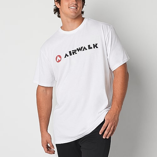 Airwalk Mens Crew Neck Short Sleeve Regular Fit Big and Tall Graphic T-Shirt, 2x-large, White