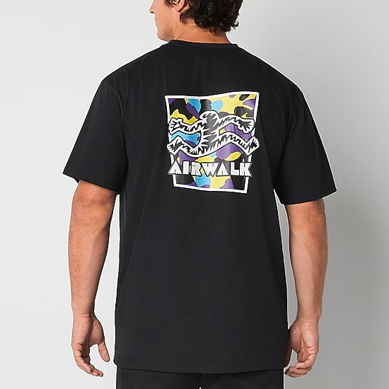 Airwalk Mens Crew Neck Short Sleeve Regular Fit Big and Tall Graphic T-Shirt