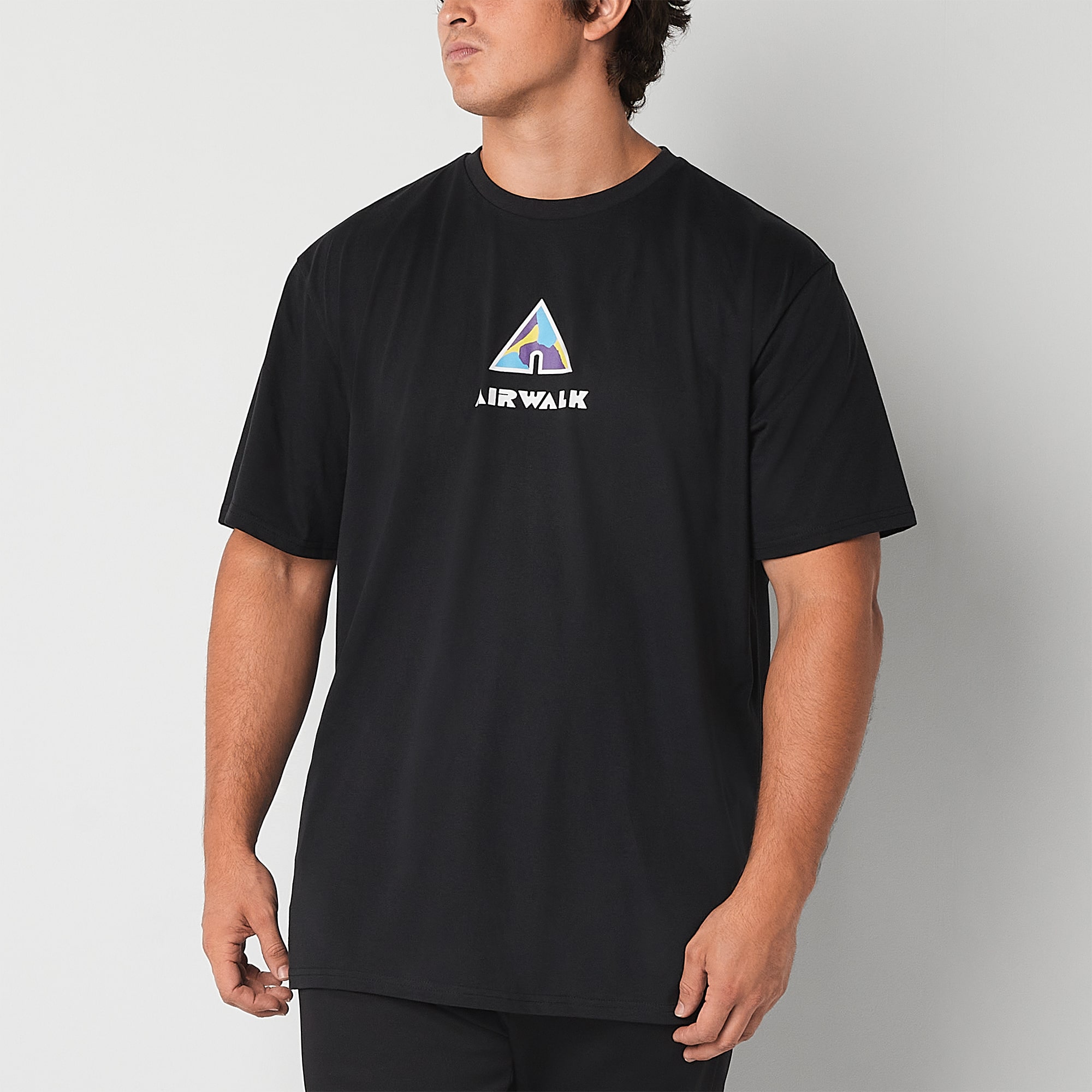 Airwalk Mens Crew Neck Short Sleeve Regular Fit Big and Tall Graphic T-Shirt