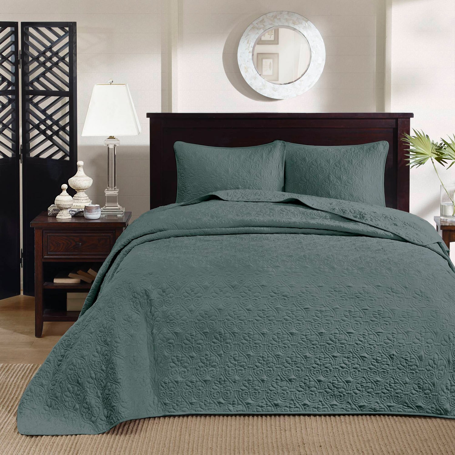 Madison Park Mansfield Antimicrobial Treated Reversible Quilt Set