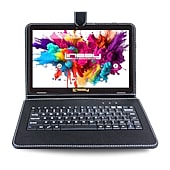 LINSAY® 10.1 Octa Core 128Gb Android 15 Tablet Black Keyboard
