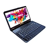 LINSAY® 10.1 Octa Core 128Gb Android 15 Tablet Black Croc Keyboard
